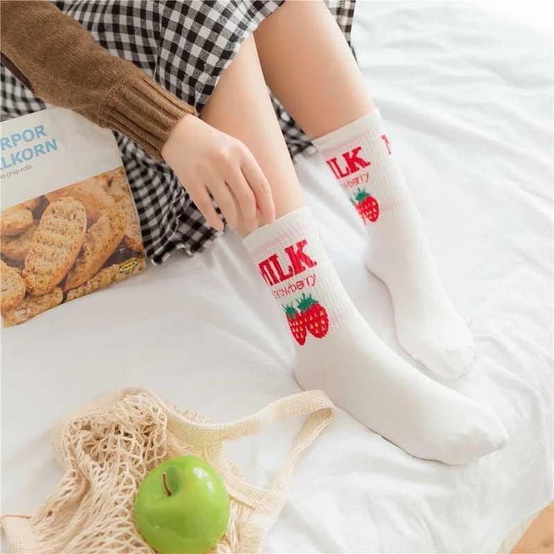 Kawaii Strawberry Milk Socks — view 1 Kawaii Strawberry Milk Socks — view 1