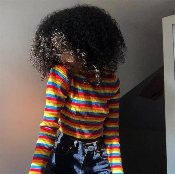 Rainbow Turtleneck Sweater — view 2 Rainbow Turtleneck Sweater — view 2