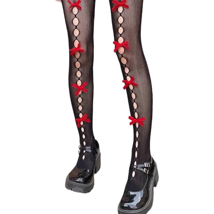 Coquette Aesthetic Bow Tights — view 2 Coquette Aesthetic Bow Tights — view 2