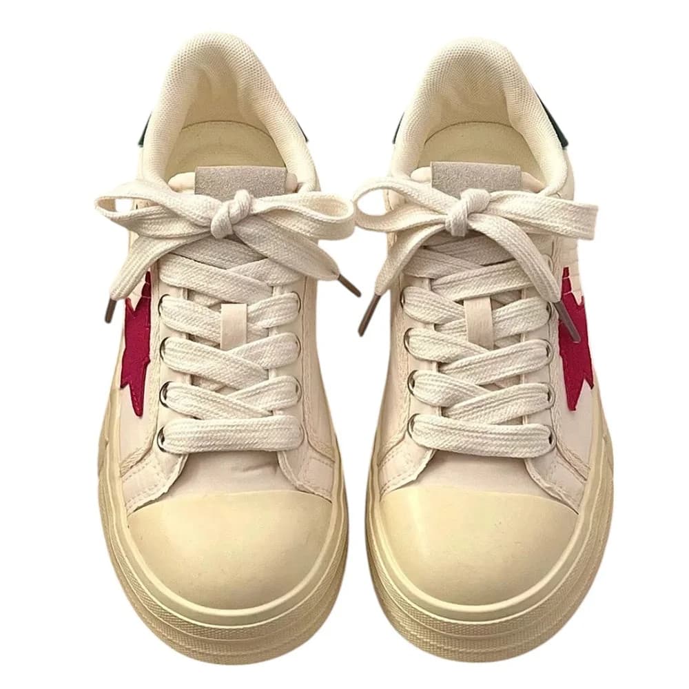 White & Red Star Sneakers — view 2 White & Red Star Sneakers — view 2