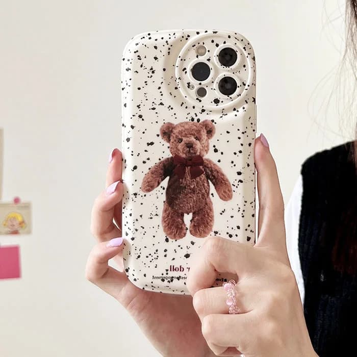 Grunge Bear iPhone Case — view 2 Grunge Bear iPhone Case — view 2