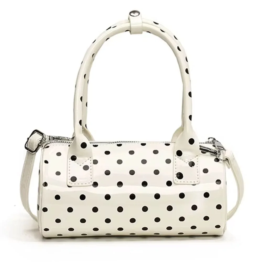 Blokette Style Polka Dot Barrel Bag — view 2 Blokette Style Polka Dot Barrel Bag — view 2