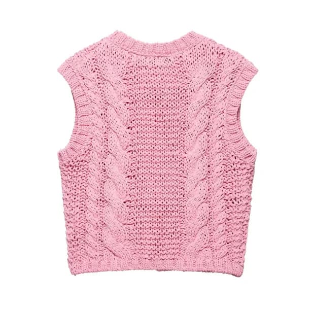 Pastel Pink Knitted Top — view 2 Pastel Pink Knitted Top — view 2