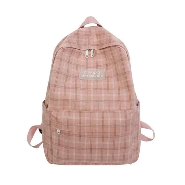 Kawaii Plaid Backpack — view 2 Kawaii Plaid Backpack — view 2