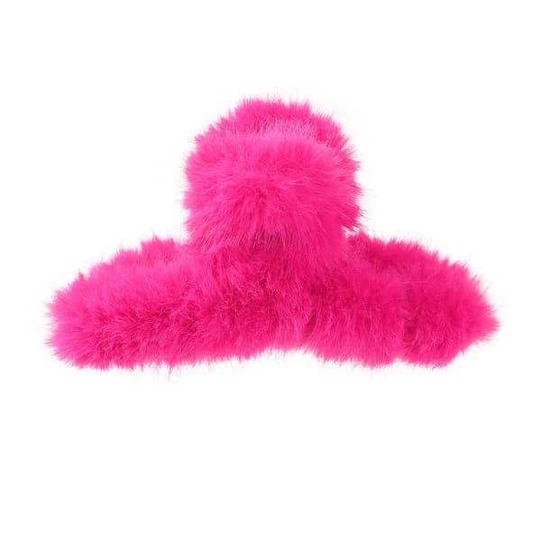 Y2K Pink Fuzzy Hair Claw — view 1 Y2K Pink Fuzzy Hair Claw — view 1