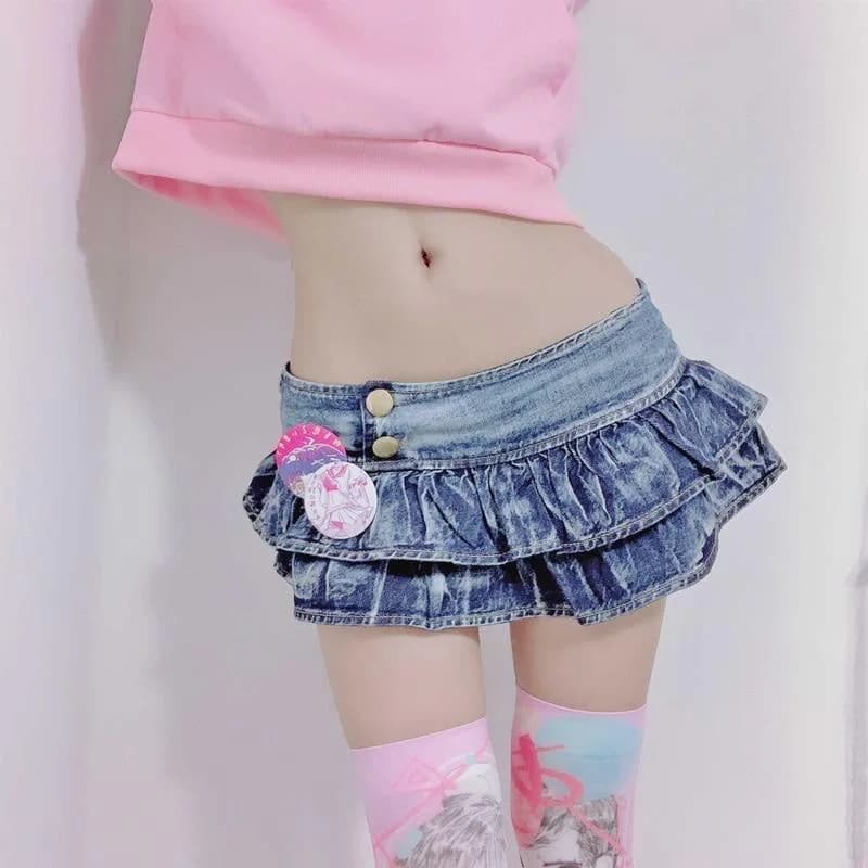 Micro Denim Mini Skirt — view 2 Micro Denim Mini Skirt — view 2