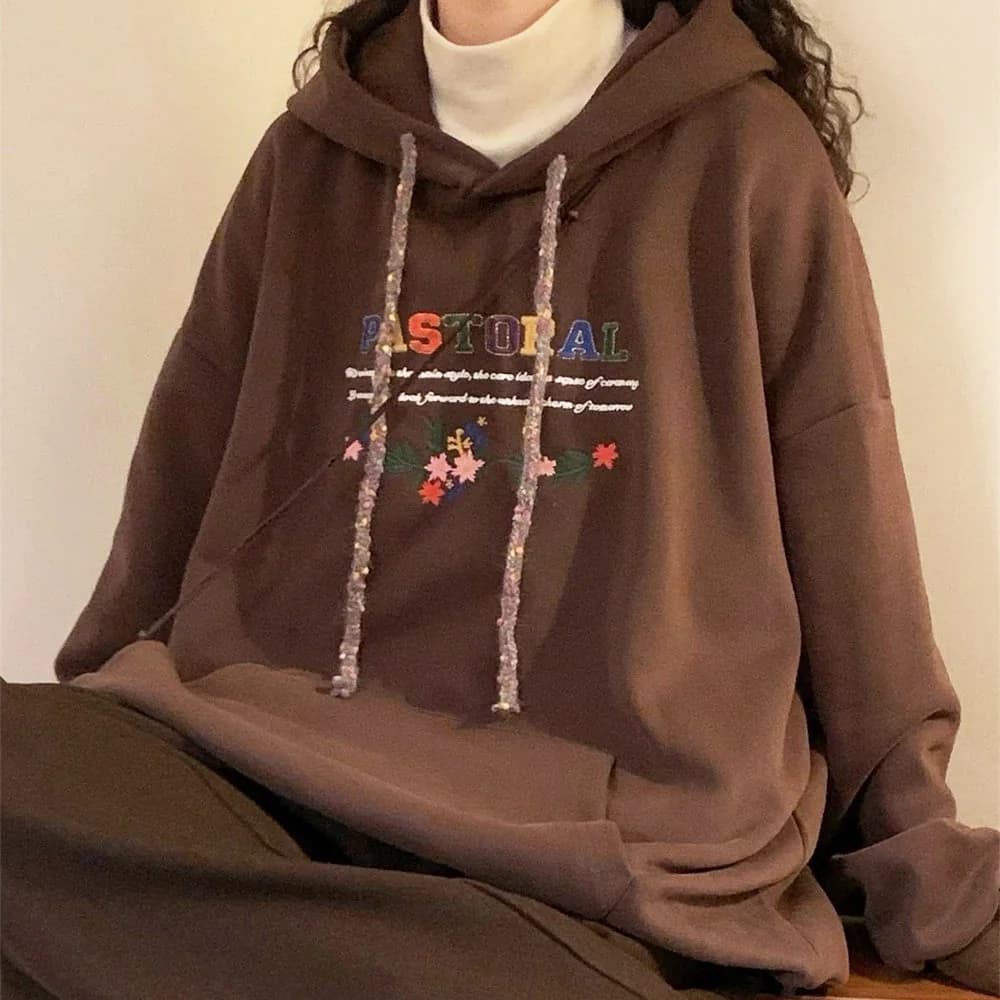 Pastoral Print Indie Hoodie — view 3 Pastoral Print Indie Hoodie — view 3