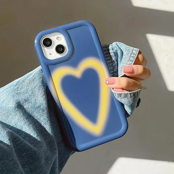 Gradient Heart Blue iPhone Case — view 2 Gradient Heart Blue iPhone Case — view 2