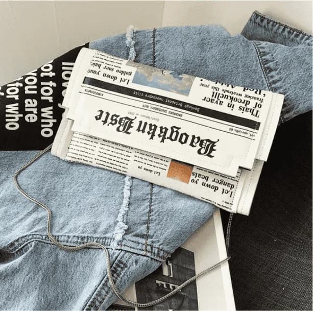 Newspaper Handbag — view 2 Newspaper Handbag — view 2