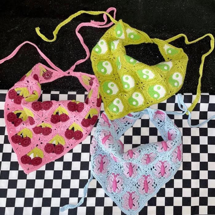 Butterfly Crochet Hair Scarf — view 2 Butterfly Crochet Hair Scarf — view 2