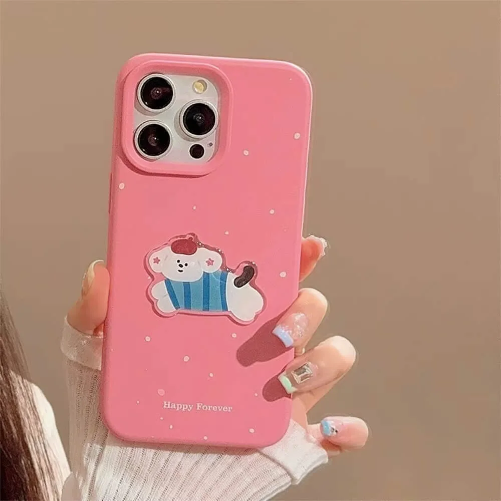 Korean Aesthetic Puppy iPhone Case — view 2 Korean Aesthetic Puppy iPhone Case — view 2