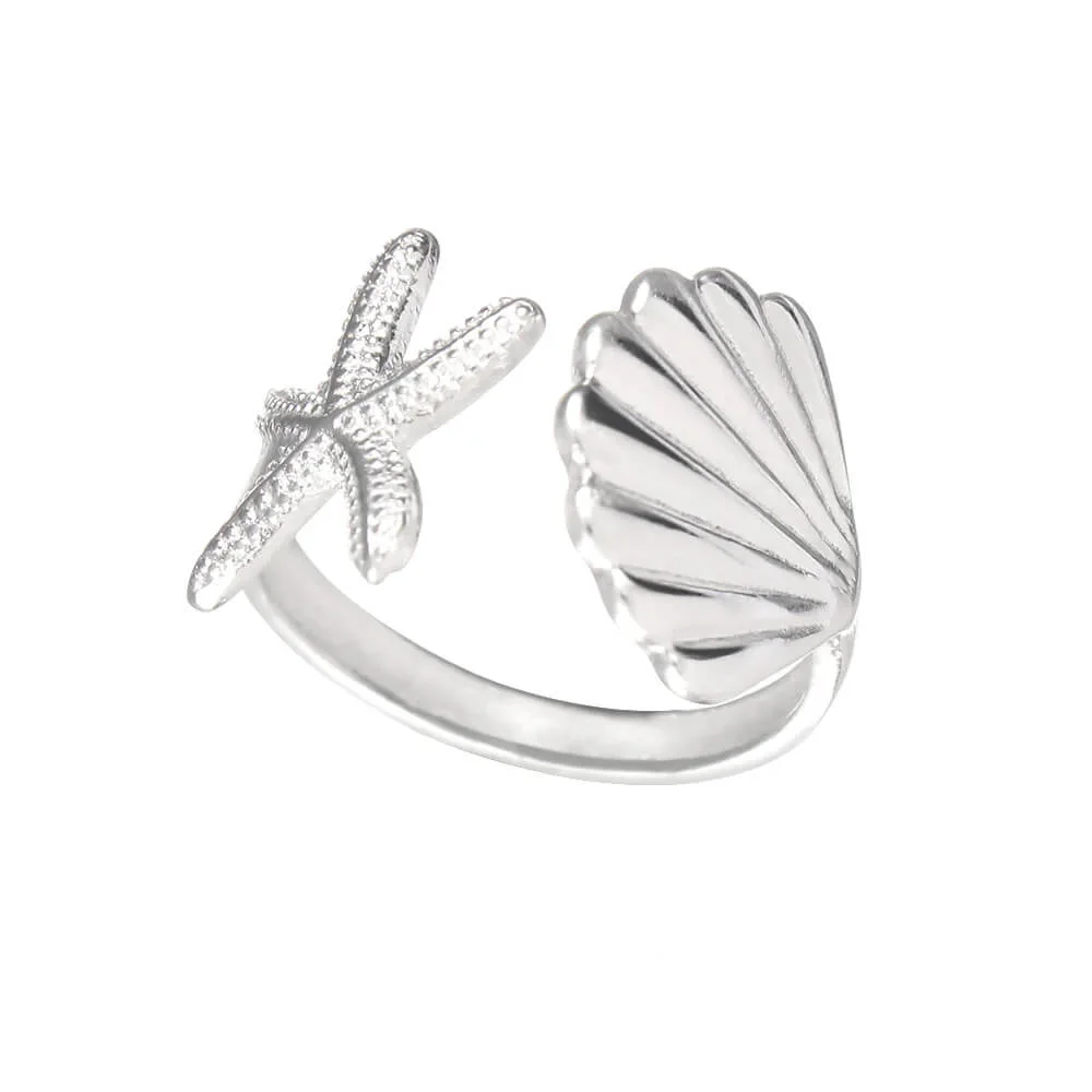 Shell and Starfish Ring — view 2 Shell and Starfish Ring — view 2