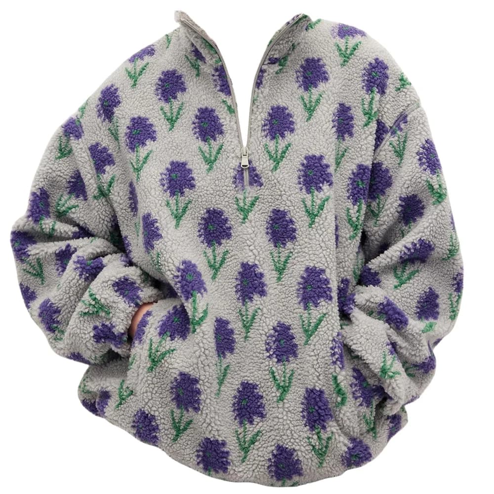 Secret Garden Zip-Up Fleece Sweatshirt — view 1 Secret Garden Zip-Up Fleece Sweatshirt — view 1