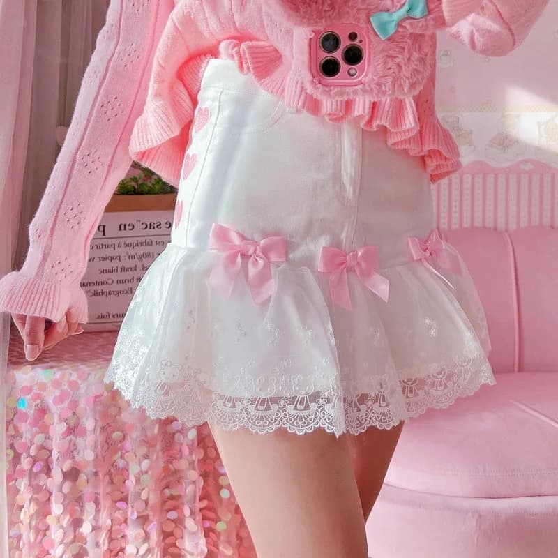 Lace Ribbon Babydoll Skirt — view 1 Lace Ribbon Babydoll Skirt — view 1