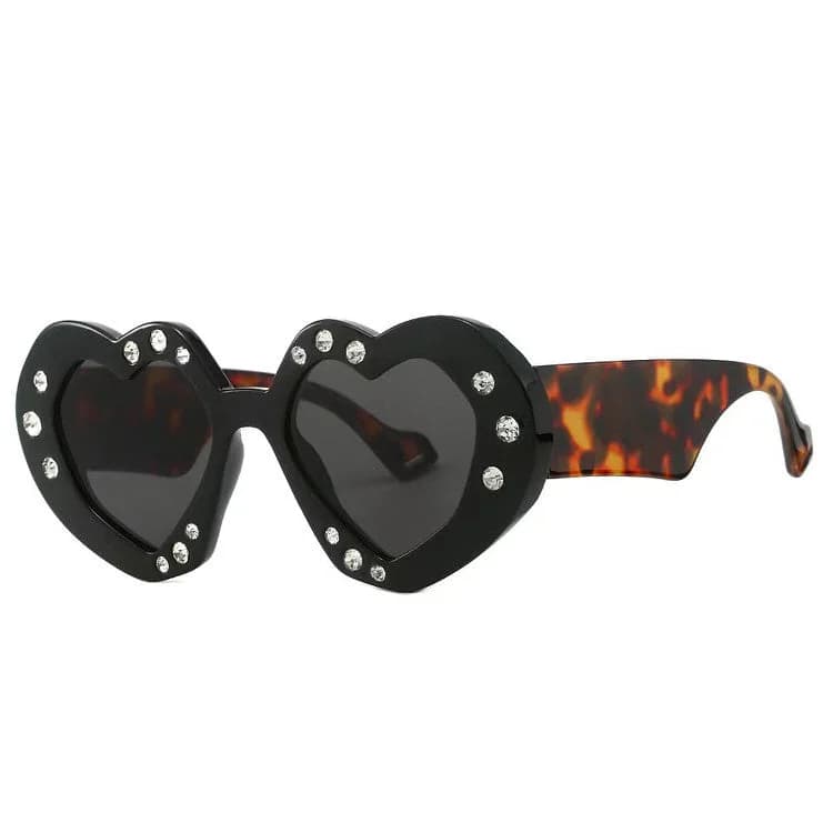 Grunge Style Bold Heart-Shaped Sunglasses — view 1 Grunge Style Bold Heart-Shaped Sunglasses — view 1