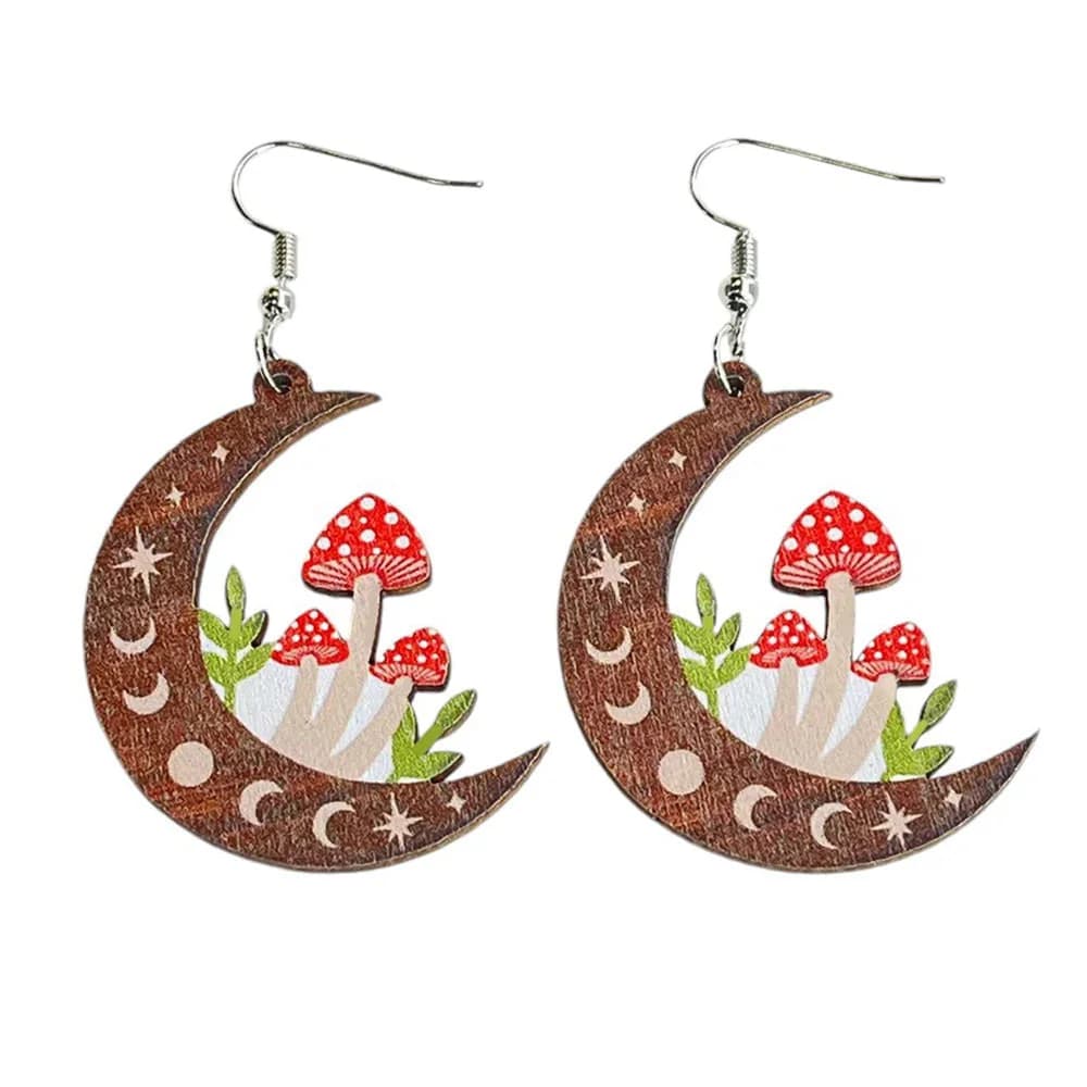 Fairycore Aesthetic Mushroom Earrings — view 1 Fairycore Aesthetic Mushroom Earrings — view 1
