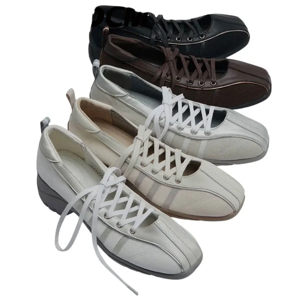 Model Behavior Lace Up Ballet Heeled Sneakers — view 2 Model Behavior Lace Up Ballet Heeled Sneakers — view 2