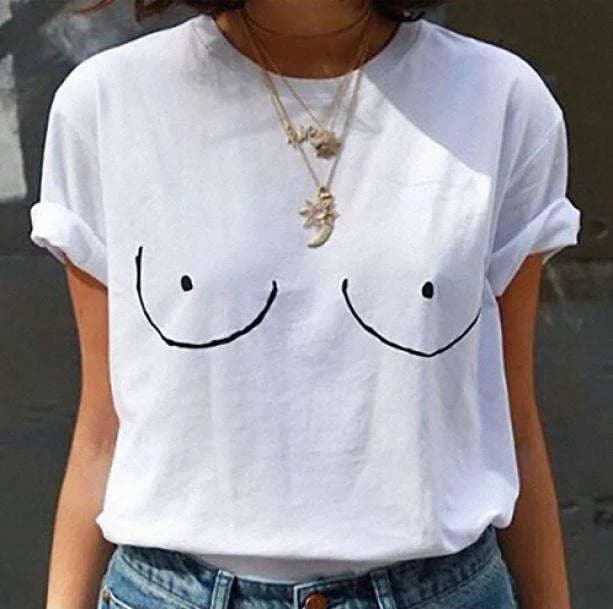 Boobs Print T shirt — view 1 Boobs Print T shirt — view 1