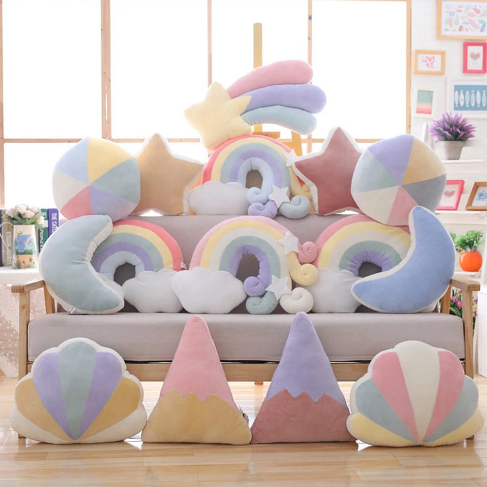 Pastel Rainbow Sky Throw Pillows — view 2 Pastel Rainbow Sky Throw Pillows — view 2