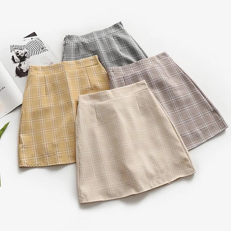 High Waist Plaid Skirt — view 1 High Waist Plaid Skirt — view 1