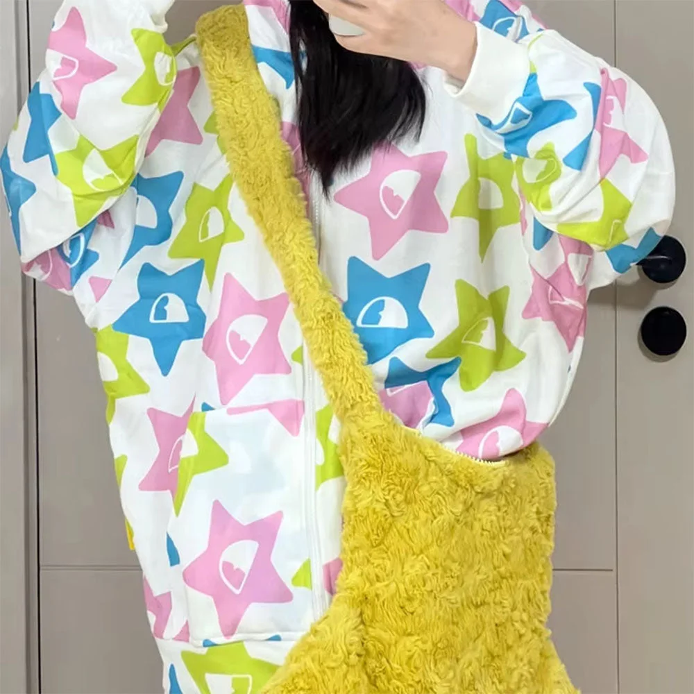 Pastel Star-Shaped Fuzzy Bag — view 3 Pastel Star-Shaped Fuzzy Bag — view 3