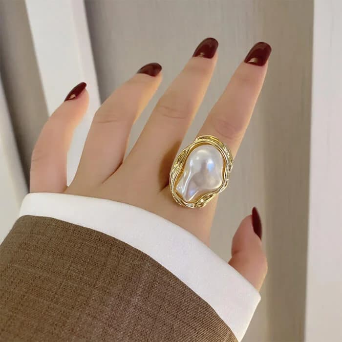 Baroque Aesthetic Pearl Ring — view 2 Baroque Aesthetic Pearl Ring — view 2