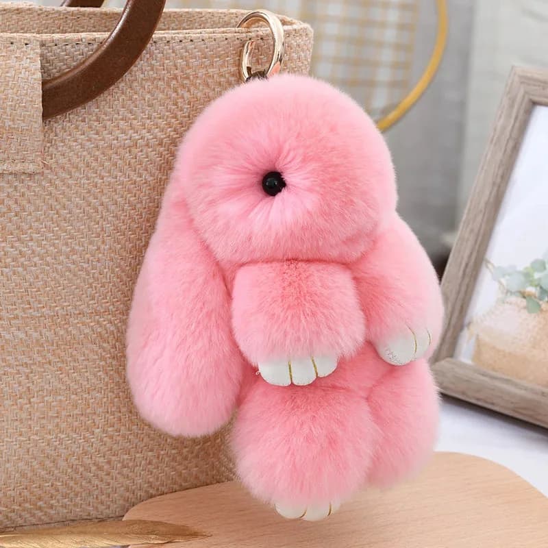 Fluffy Bunny Plushie Keychains — view 2 Fluffy Bunny Plushie Keychains — view 2