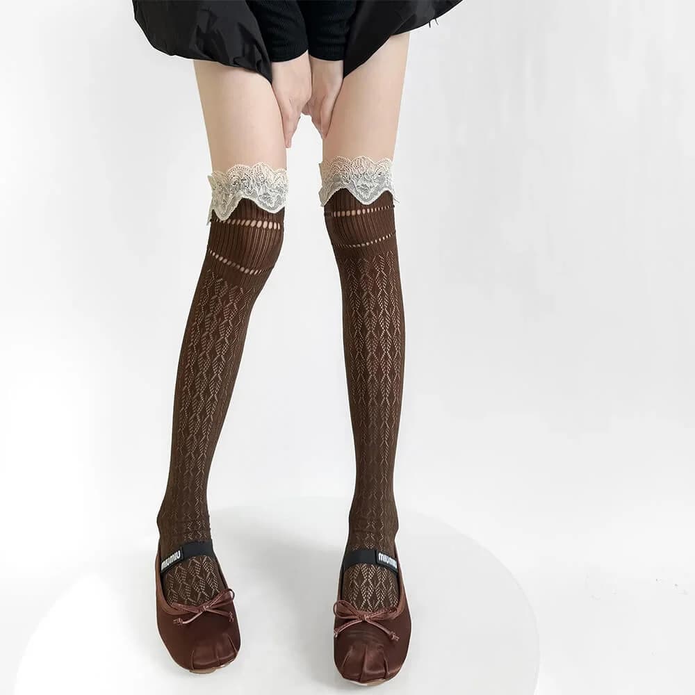 Ballet Core Ruffle Knee Socks — view 2 Ballet Core Ruffle Knee Socks — view 2
