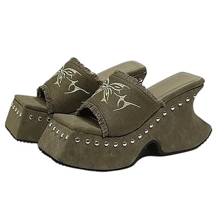 Fairy Grunge Platform Slide Sandals — view 2 Fairy Grunge Platform Slide Sandals — view 2