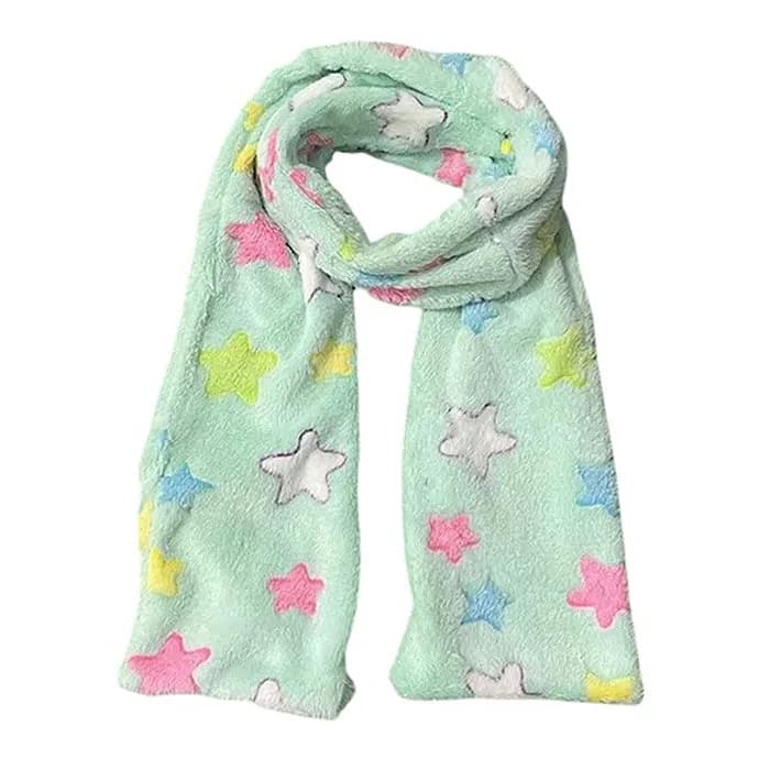 Y2K Star Fluffy Scarf — view 2 Y2K Star Fluffy Scarf — view 2