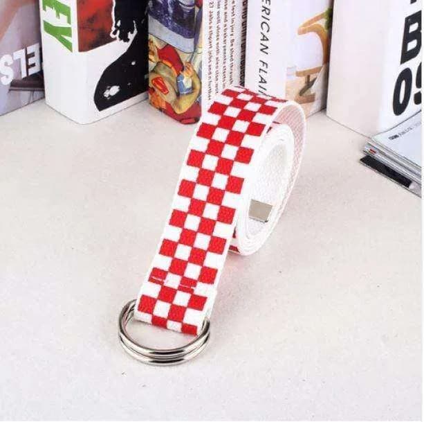 Red Checkerboard Belt — view 1 Red Checkerboard Belt — view 1