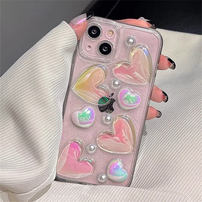 Heart Glitter iPhone Case — view 2 Heart Glitter iPhone Case — view 2