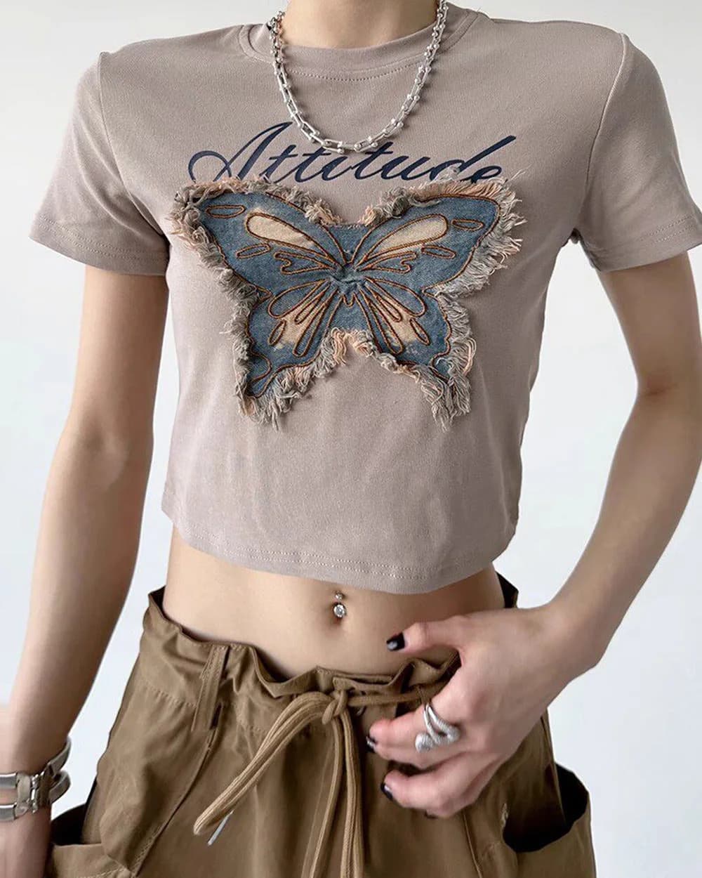 Fairy Grunge Butterfly Patch Top — view 3 Fairy Grunge Butterfly Patch Top — view 3