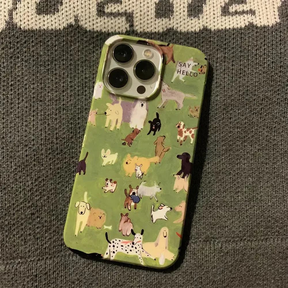 Cute Dogs Pattern iPhone Case — view 2 Cute Dogs Pattern iPhone Case — view 2