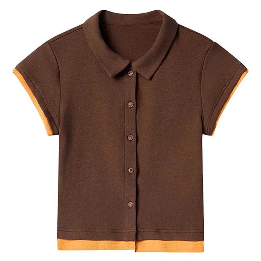 Saturday School Button-Up Polo Tee — view 1 Saturday School Button-Up Polo Tee — view 1