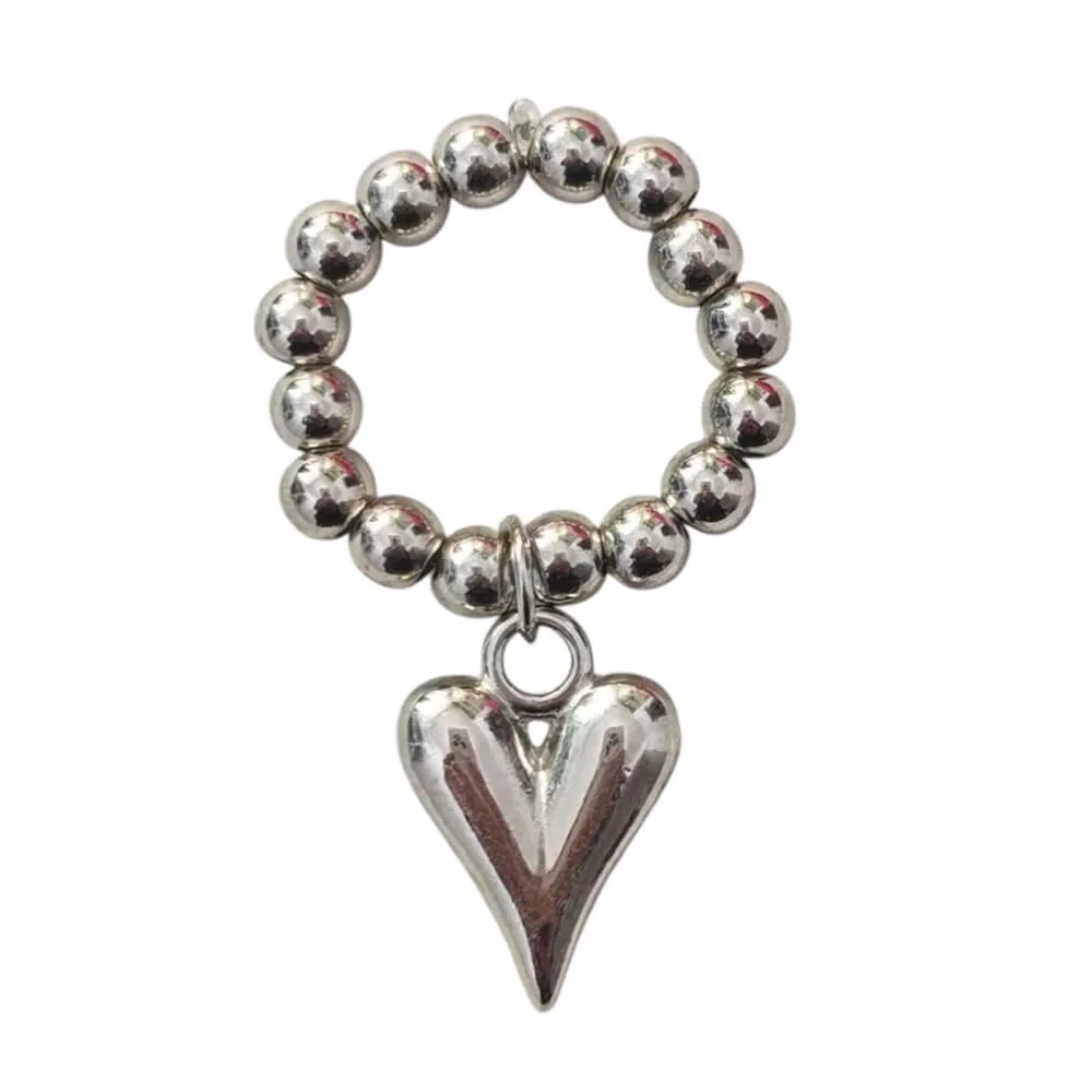 Grunge Heart Charm Ring — view 1 Grunge Heart Charm Ring — view 1
