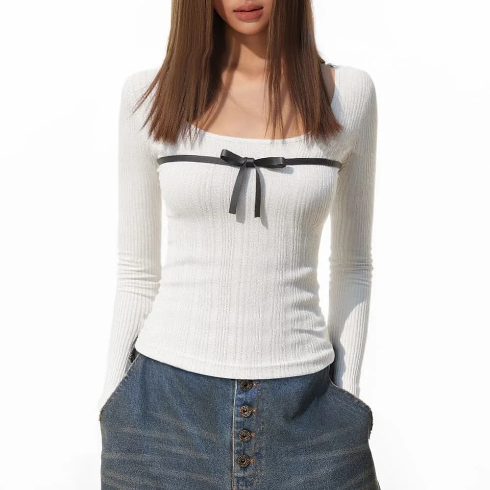 Coquette Bow Long Sleeve Top — view 1 Coquette Bow Long Sleeve Top — view 1