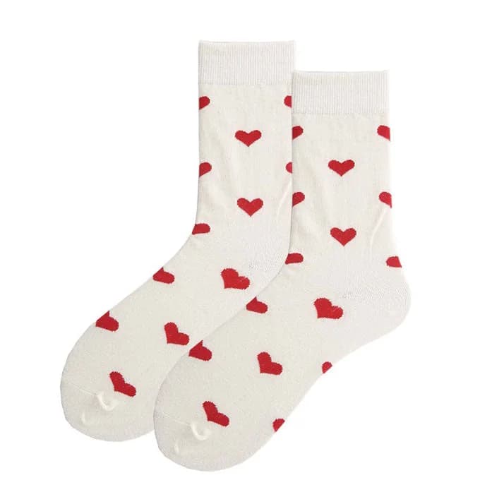 Vintage Red Hearts Socks — view 1 Vintage Red Hearts Socks — view 1