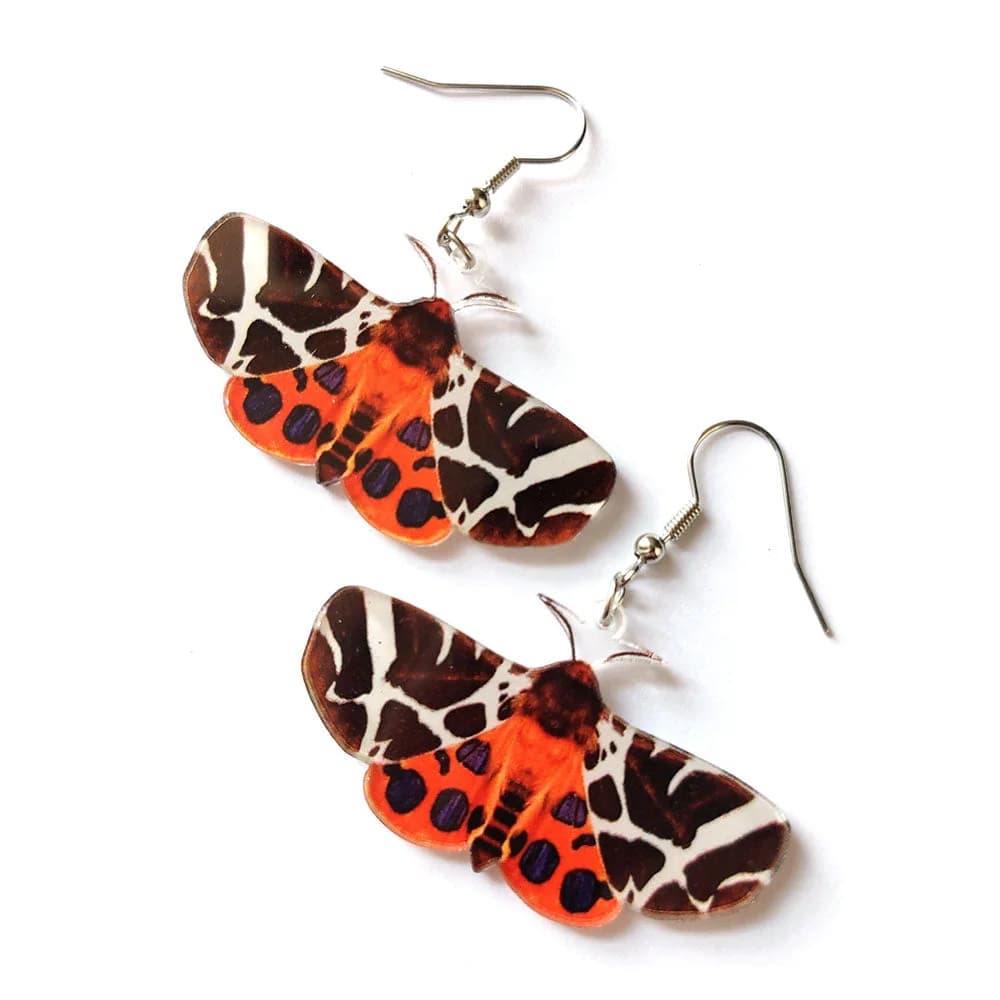 Red and Black Butterfly Earrings — view 2 Red and Black Butterfly Earrings — view 2