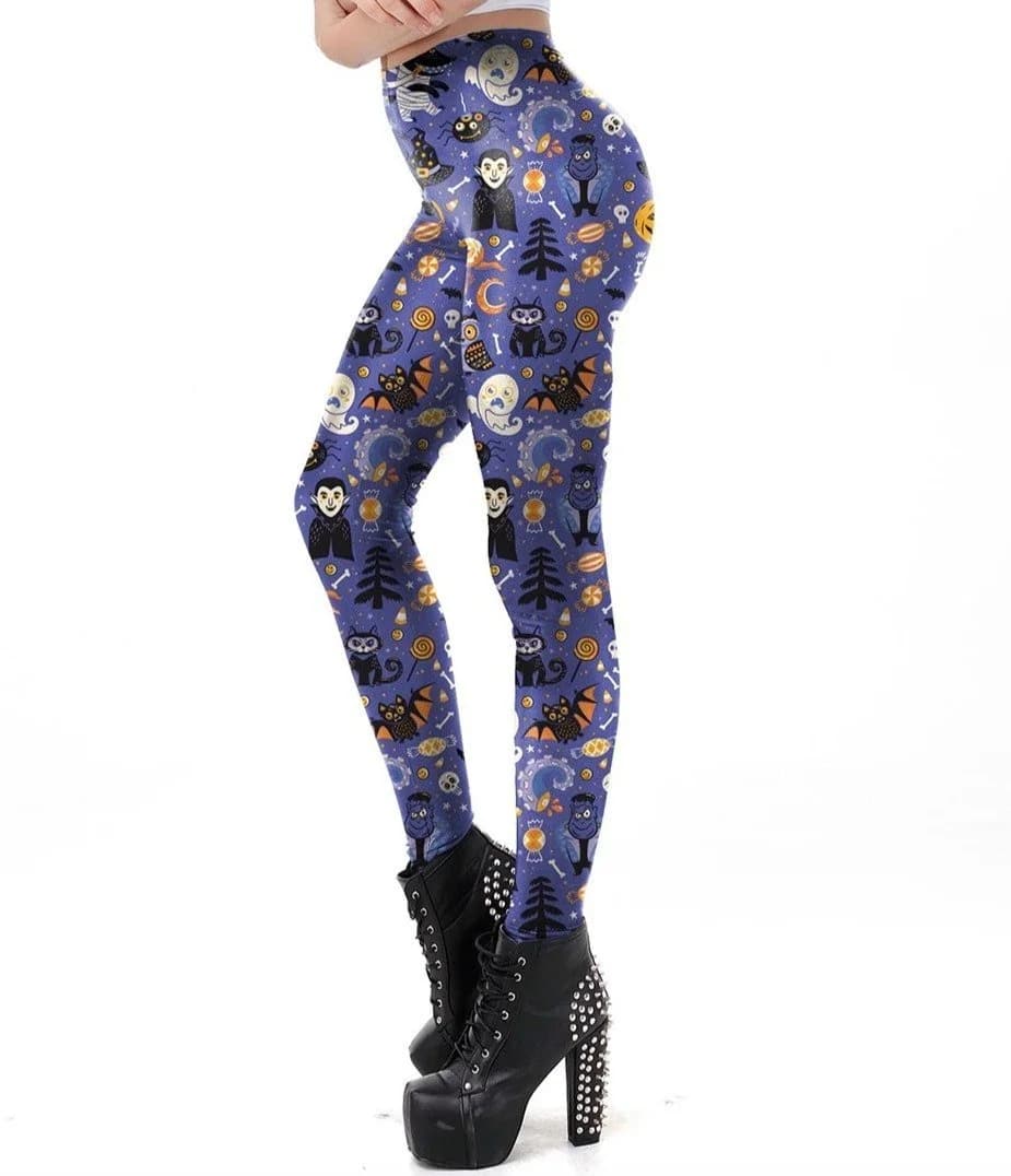 Halloween Collage Leggings — view 2 Halloween Collage Leggings — view 2