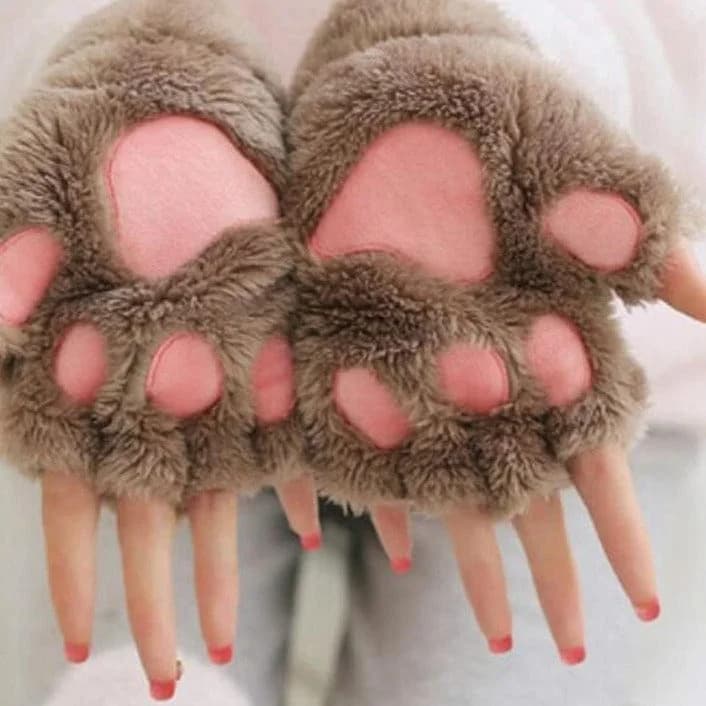 Fluffy Cat Paw Gloves — view 2 Fluffy Cat Paw Gloves — view 2