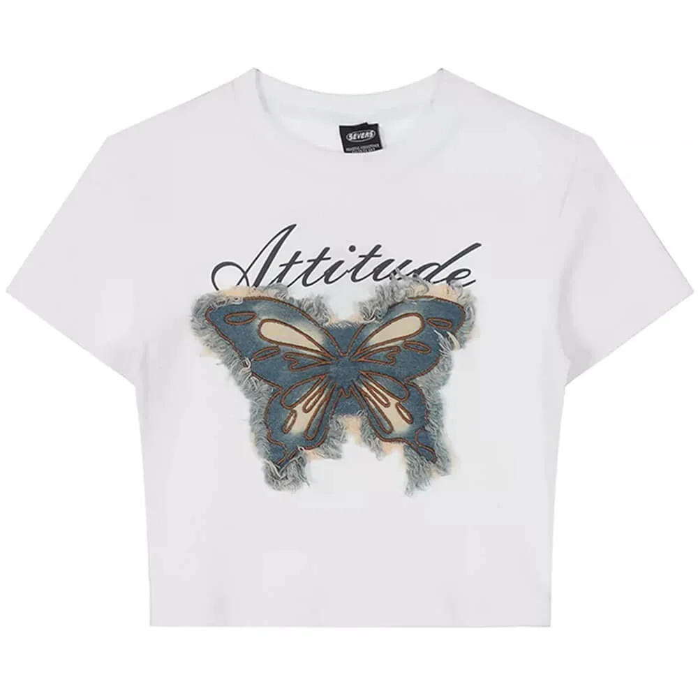 Fairy Grunge Butterfly Patch Top — view 2 Fairy Grunge Butterfly Patch Top — view 2