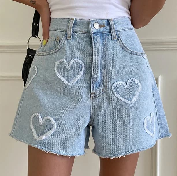 Summer Love Denim Shorts — view 2 Summer Love Denim Shorts — view 2