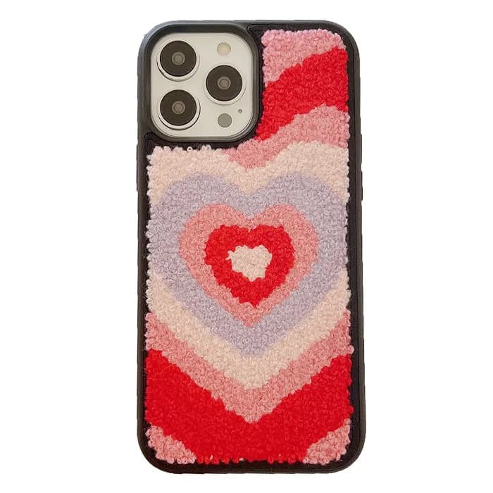 Heart Embroidered iPhone Case — view 1 Heart Embroidered iPhone Case — view 1