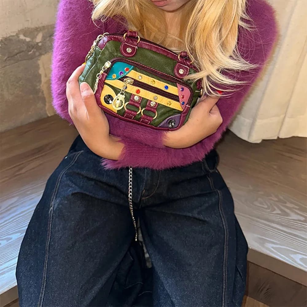 Hippie Aesthetic Patchwork Mini Bag — view 2 Hippie Aesthetic Patchwork Mini Bag — view 2