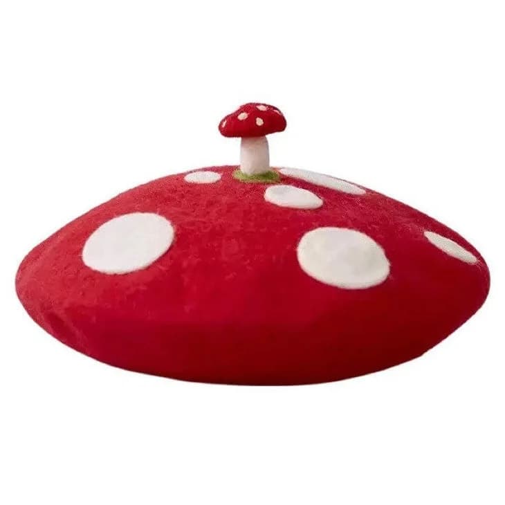 Mushroom Beret Hat — view 1 Mushroom Beret Hat — view 1