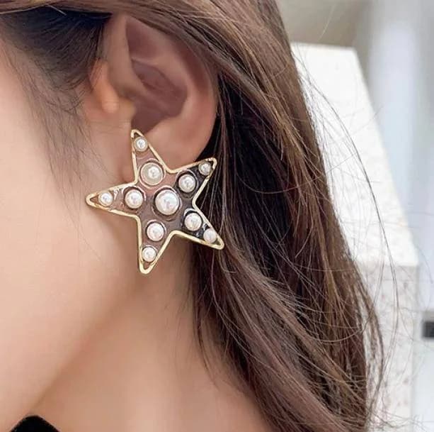 Transparent Star Earrings — view 1 Transparent Star Earrings — view 1