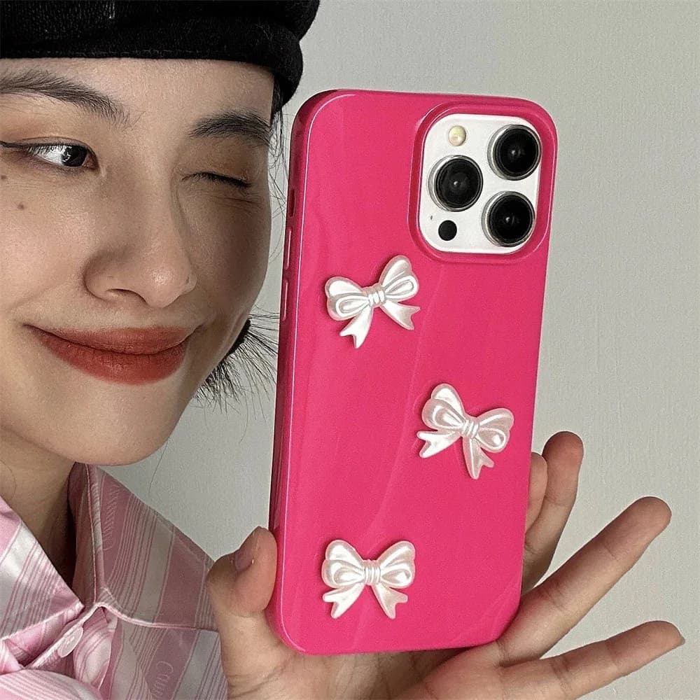 Bowknot Pink IPhone Case — view 2 Bowknot Pink IPhone Case — view 2