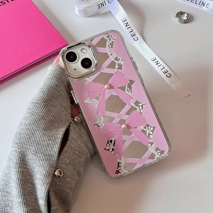 Pink Lace Up iPhone Case — view 2 Pink Lace Up iPhone Case — view 2
