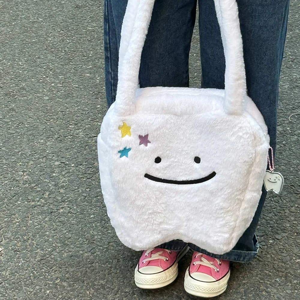 Cute Tooth Plush Tote — view 2 Cute Tooth Plush Tote — view 2
